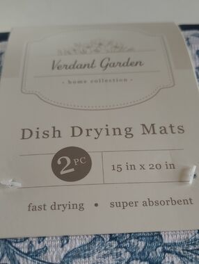 Macy's Verdant Garden Dish Drying Mats in Blue and White